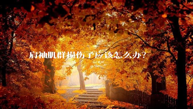 肩袖肌群损伤了应该怎么办？